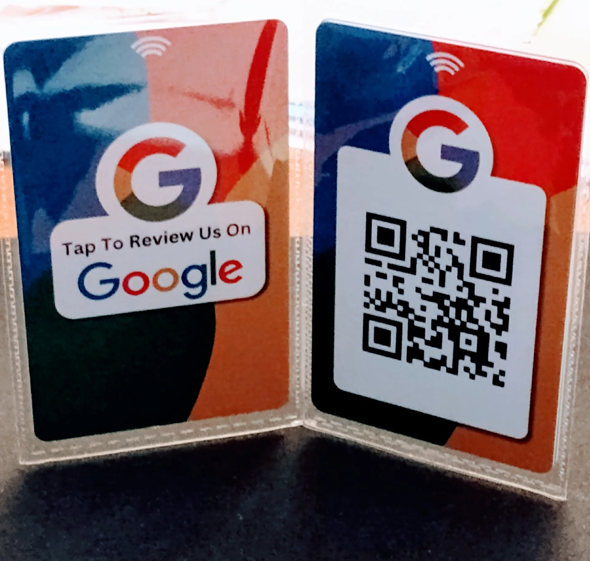 True Proof Marketing Google review cards, front and rear view